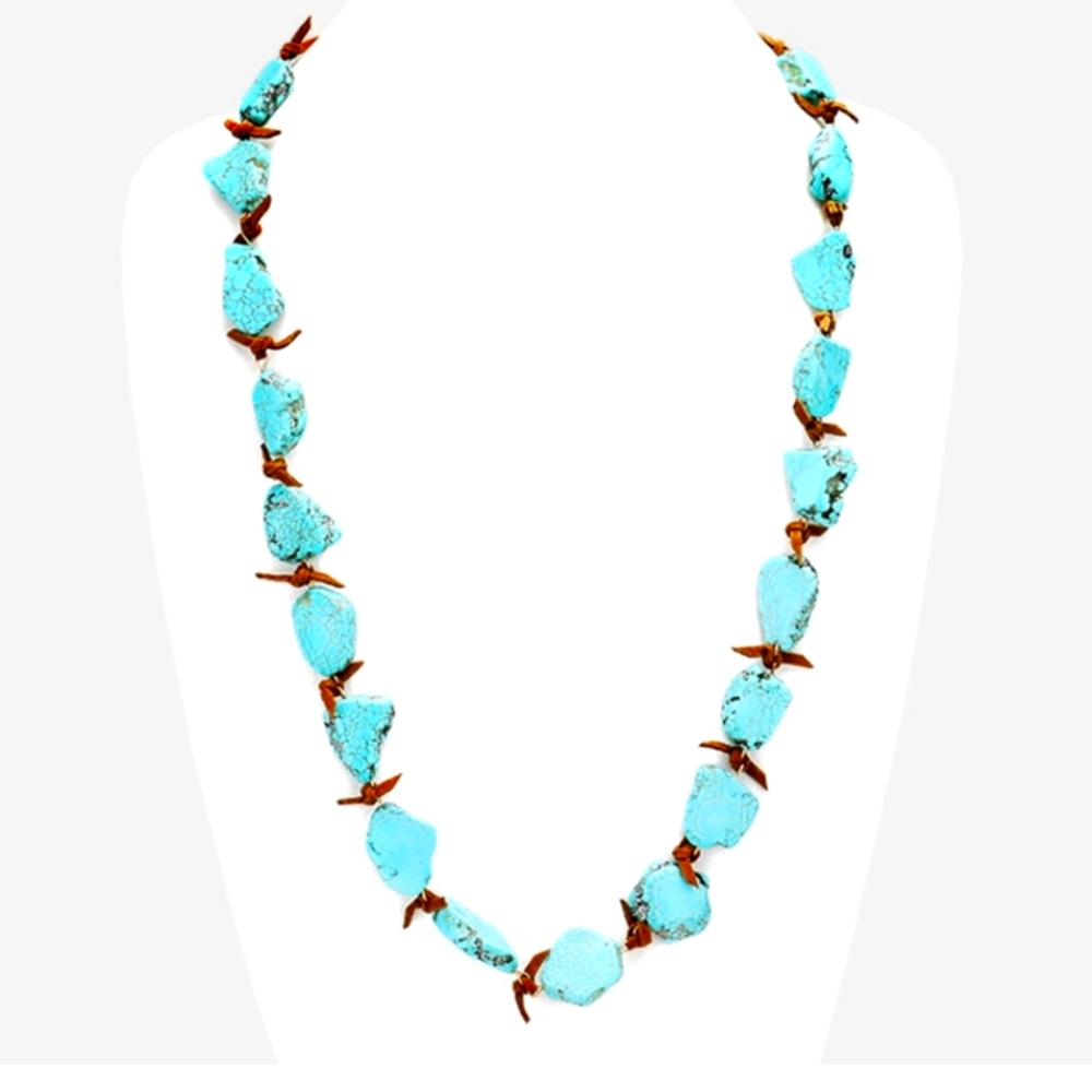Turquoise Natural Stone Long Necklace